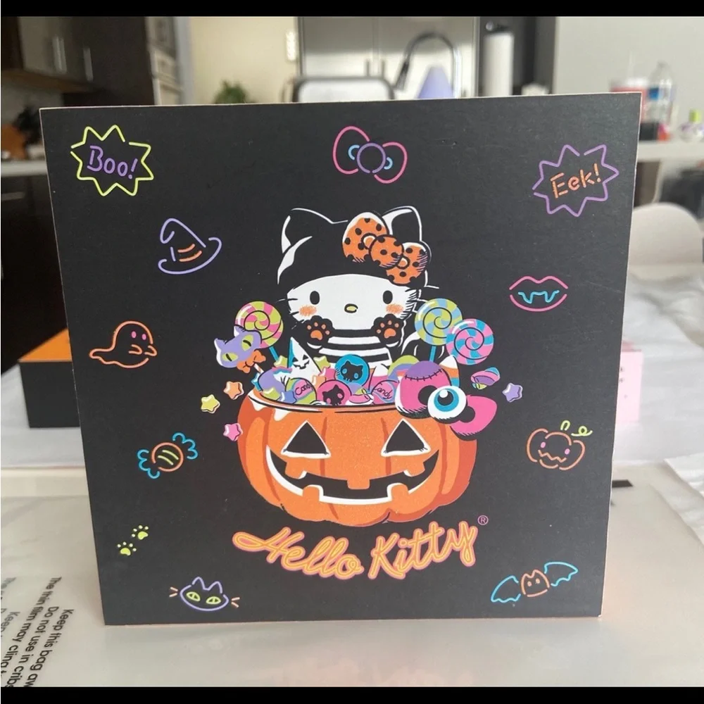 Sanrio Hello Kitty Halloween Glitter Wall Decor Plaque Sign 2023 Black